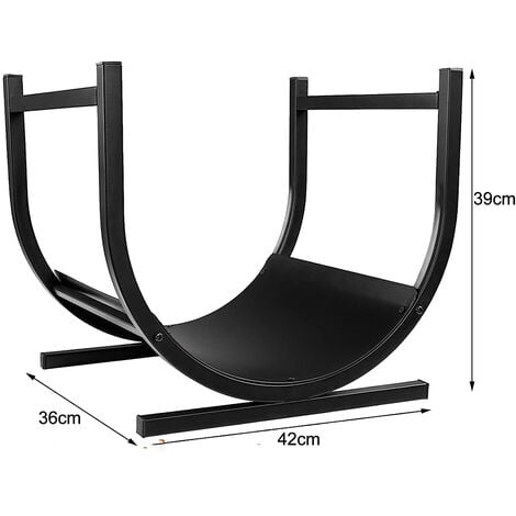 Soporte metálico para leña de gran capacidad. Almacenamiento de leña para interior y exterior. Estante para leña con una capacidad de carga de 30 kg.