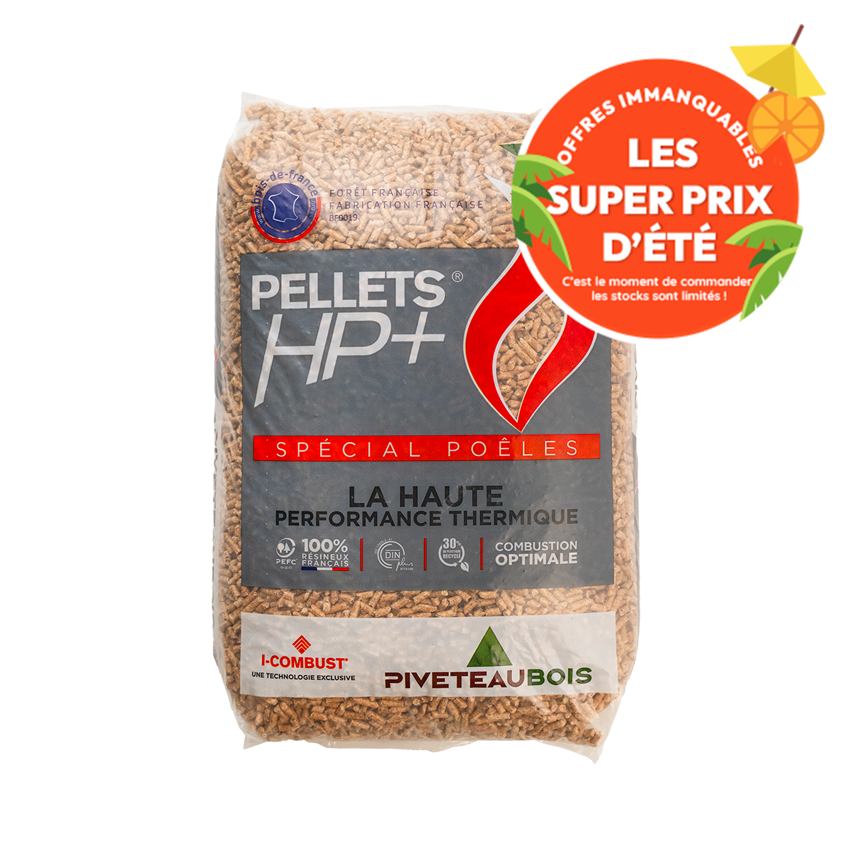 Houtpellets Piveteau HP+ – 72 zakken van elk 15 kg