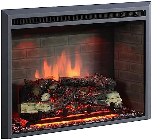 RICHEN EF4XC elektrische haard met verwarming: 3D-vlameffect en knisperend geluid, afstandsbediening, staande elektrische haard, zwart