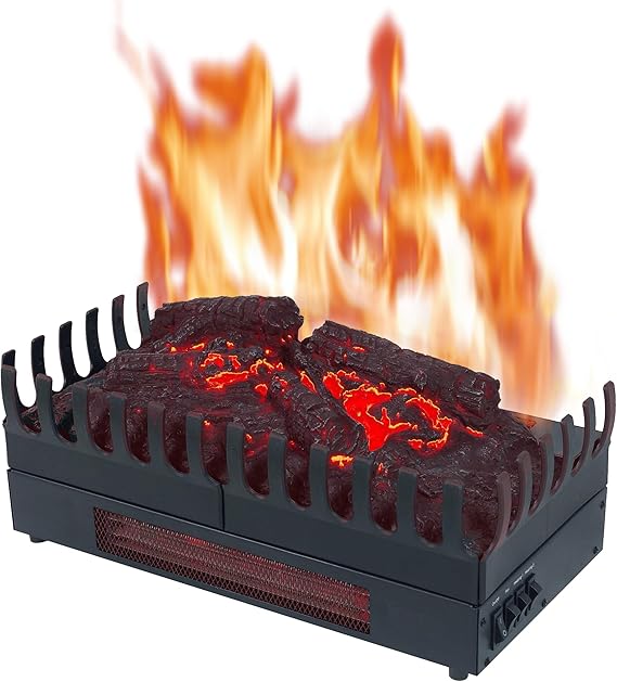 Chimenea eléctrica Chemin'Arte independiente: chimenea eléctrica con calefacción y efecto de llamas realista, iluminación LED, chimenea de pie para salón y uso en interiores