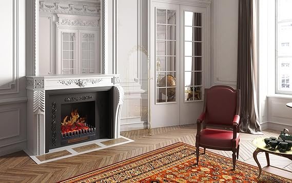 Chimenea eléctrica Chemin'Arte independiente: chimenea eléctrica con calefacción y efecto de llamas realista, iluminación LED, chimenea de pie para salón y uso en interiores