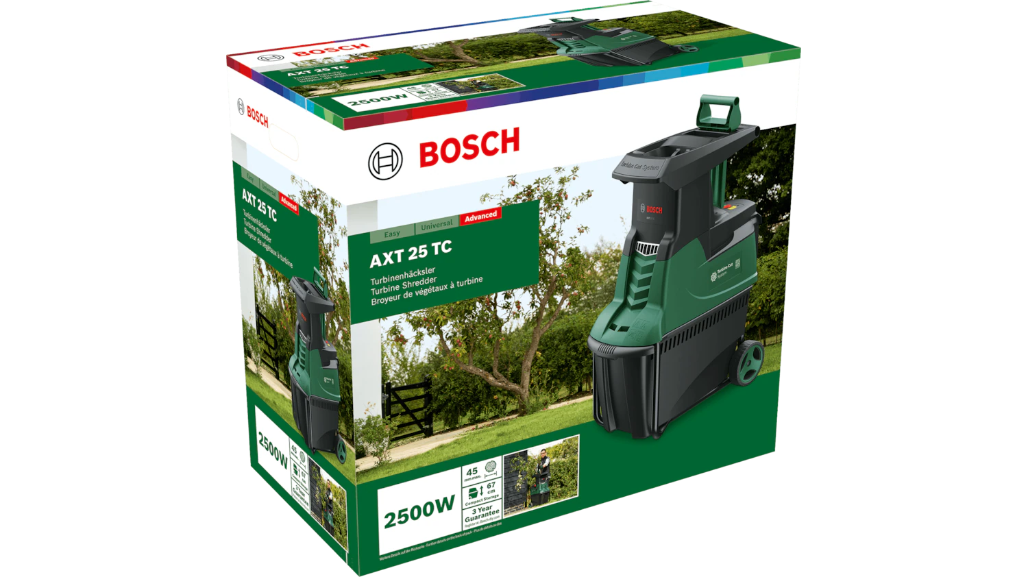 Bosch AXT 25 TC – Elektrische hakselaar – Opvangbak van 53 liter