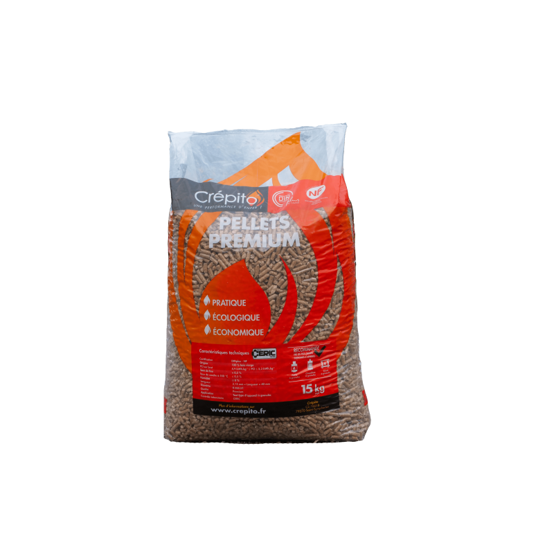 Crêpito houtpellets – Pallet met 72 zakken van elk 15 kg
