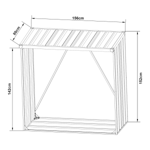Estantería de imitación madera para exteriores de acero galvanizado, 156 × 80 × 152 cm, gris antracita
