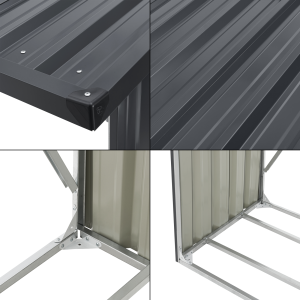 Estantería de imitación madera para exteriores de acero galvanizado, 156 × 80 × 152 cm, gris antracita