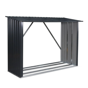Estantería de imitación madera para exteriores de acero galvanizado, 156 × 80 × 152 cm, gris antracita