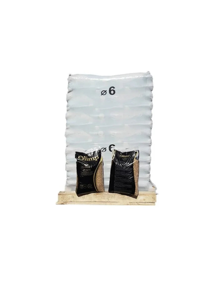 Granulado OLIMP Din+, EN+A1 – Palé con 15 sacos de 15 kg cada uno