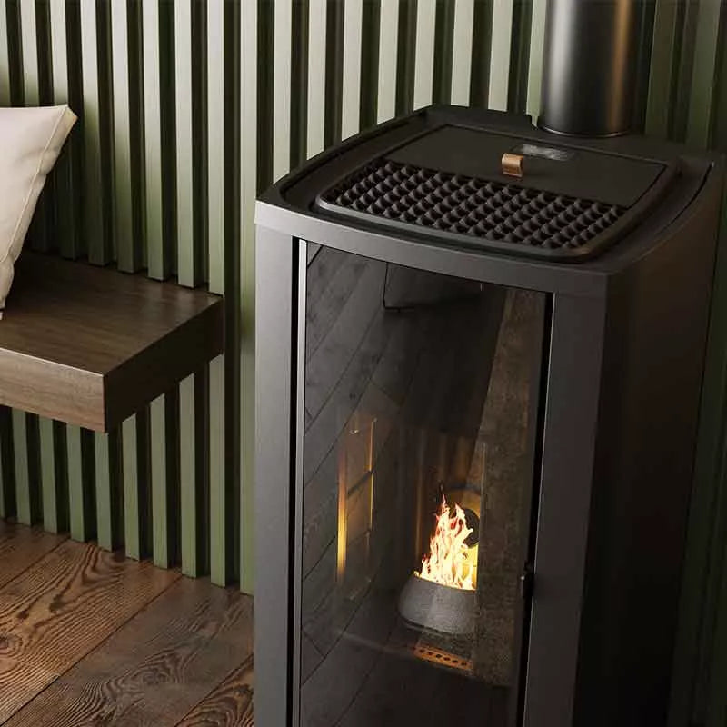 Hermetische pelletkachel (concentrische bovenaansluiting) Cristallo Silenzio Up – 9,2 kW