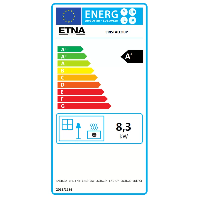 Hermetische pelletkachel (concentrische bovenaansluiting) Cristallo Silenzio Up – 9,2 kW