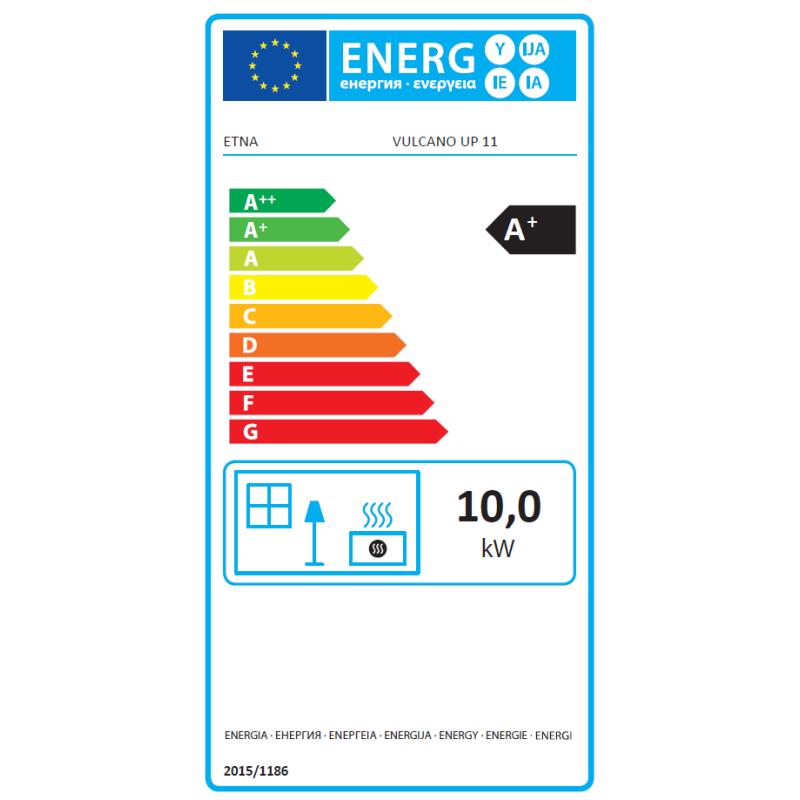 Hermetische pelletkachel (concentrische bovenaansluiting) – Vulcano Up – 10,8 kW