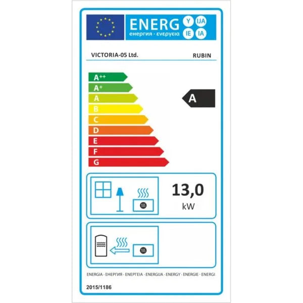 Houtkachel RUBIN, ivoorwit, 13 kW